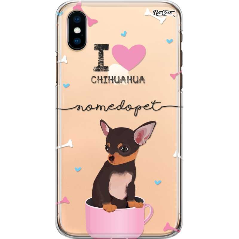 Capa Silicone NetCase Transparente Nome I Love Chihuahua Preto