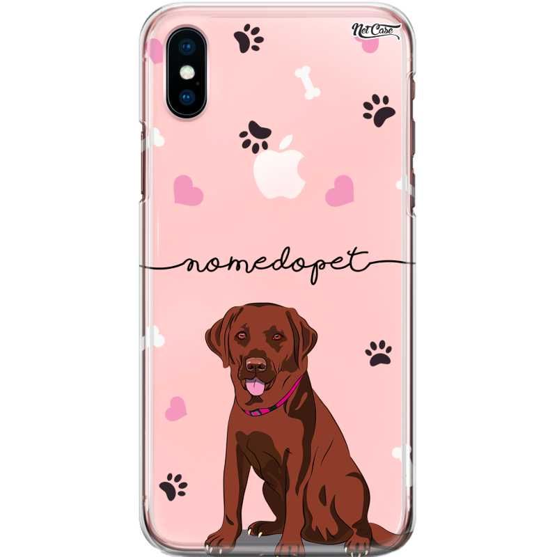 Capa Silicone NetCase Transparente Nome Labrador Marrom