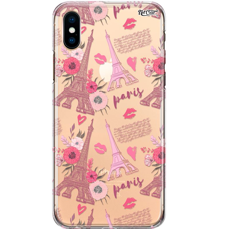 Capa Silicone NetCase Transparente Cartão Postal Torre Paris Kisses