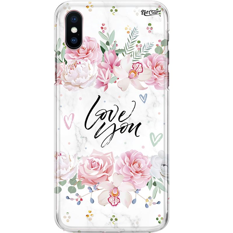 Capa Silicone NetCase Chapada Arranjo Flores Love You