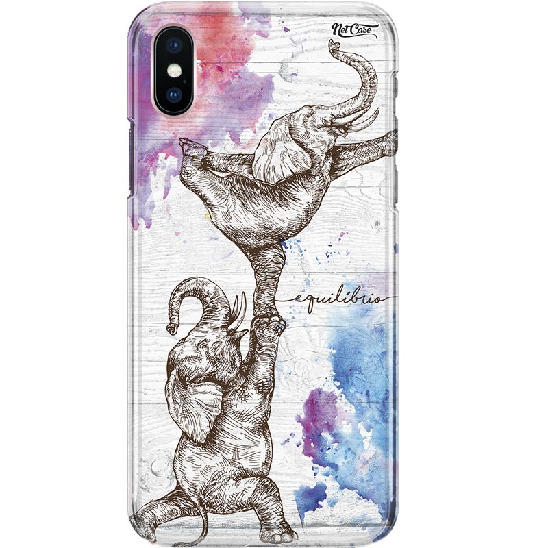 Capa Silicone NetCase Chapada Aquarela Elephants: Equilíbrio