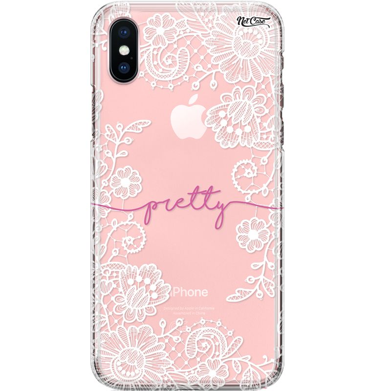 Capa Silicone NetCase Transparente Renda Pretty
