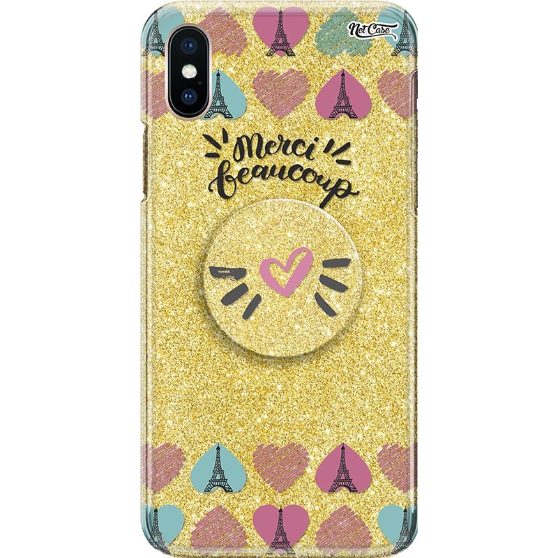 Capa Netcase Glitter + Pop 3in1 Dourado - Merci Beaucoup