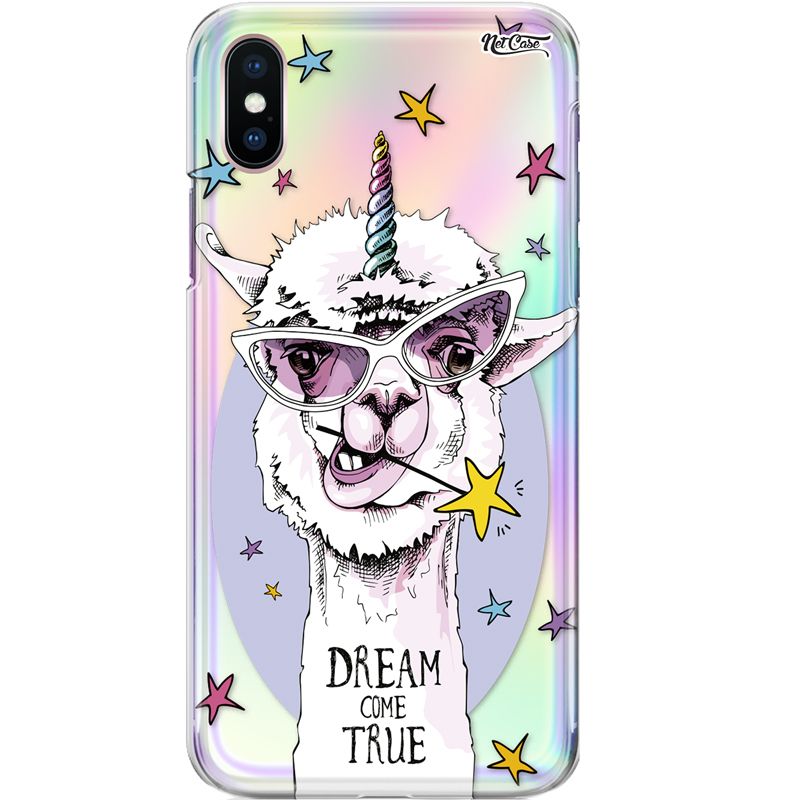 Capa Silicone NetCase Holográfica Lhama Dream Come True