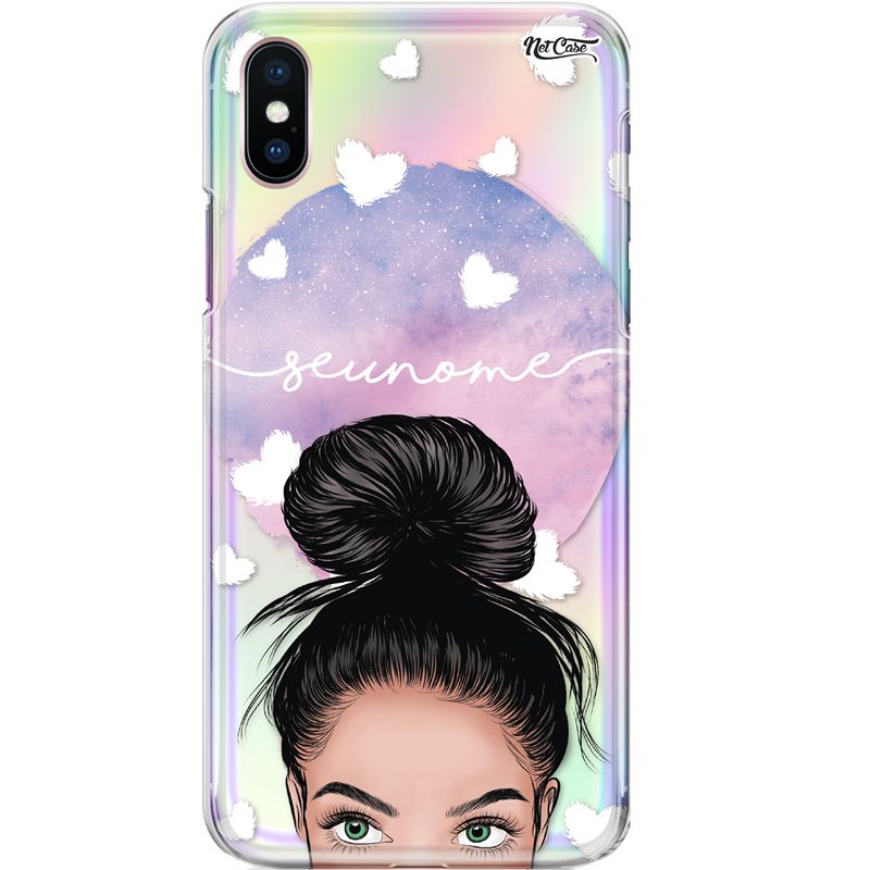 Capa Silicone NetCase Holográfica Nome Girl Green Eyes