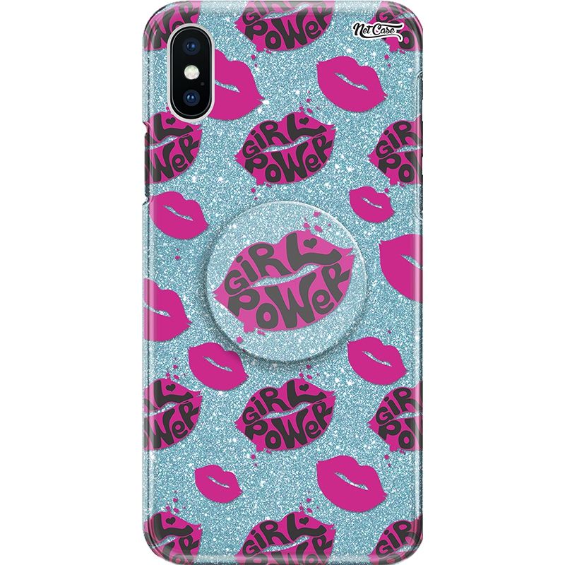 Capa Netcase Glitter + Pop 3in1 Azul - Lipstick Girl Power