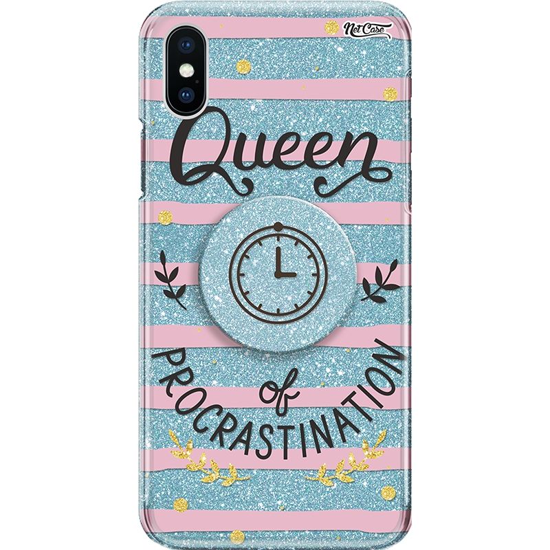 Capa Netcase Glitter + Pop 3in1 Azul - Queen of Procrastination