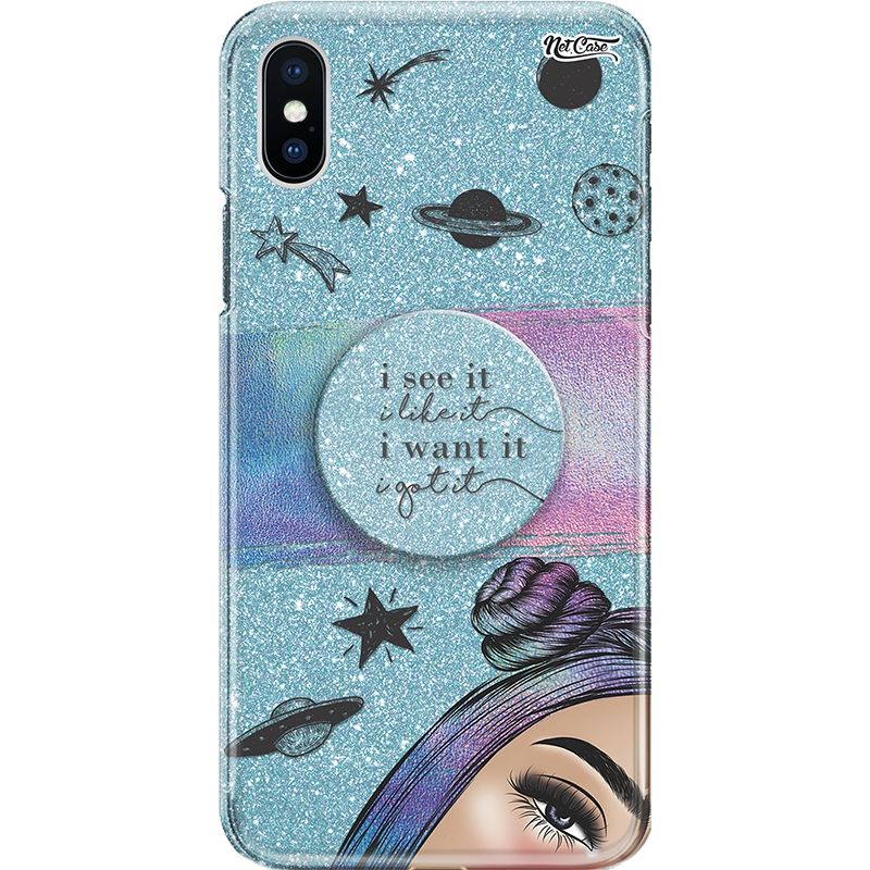 Capa Netcase Glitter + Pop 3in1 Azul - I See It, I Want It
