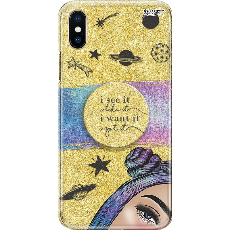 Capa Netcase Glitter + Pop 3in1 Dourado - I See It, I Want It