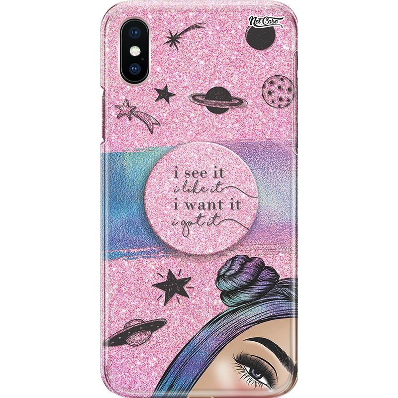 Capa Netcase Glitter + Pop 3in1 Rosa - I See It, I Want It