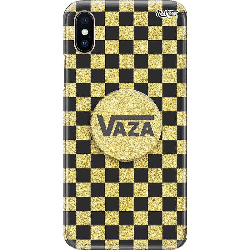Capa Netcase Glitter + Pop 3in1 Dourado - Quadriculada Vaza