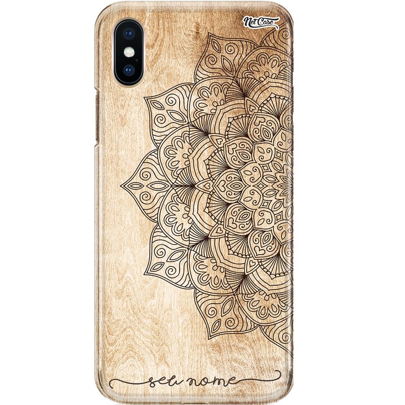 Capa Silicone NetCase Chapada Nome Madeira Mandala Gravura