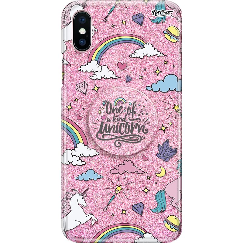 Capa Netcase Glitter + Pop 3in1 Rosa - One of a Kind Unicorn