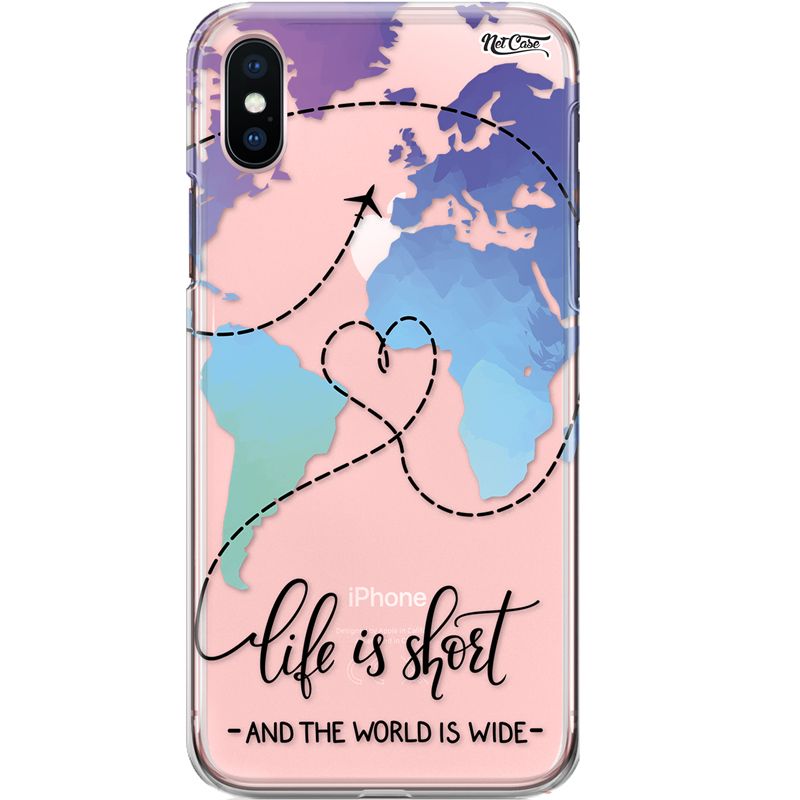 Capa Silicone NetCase Transparente Life is Short -And the World is Wide-