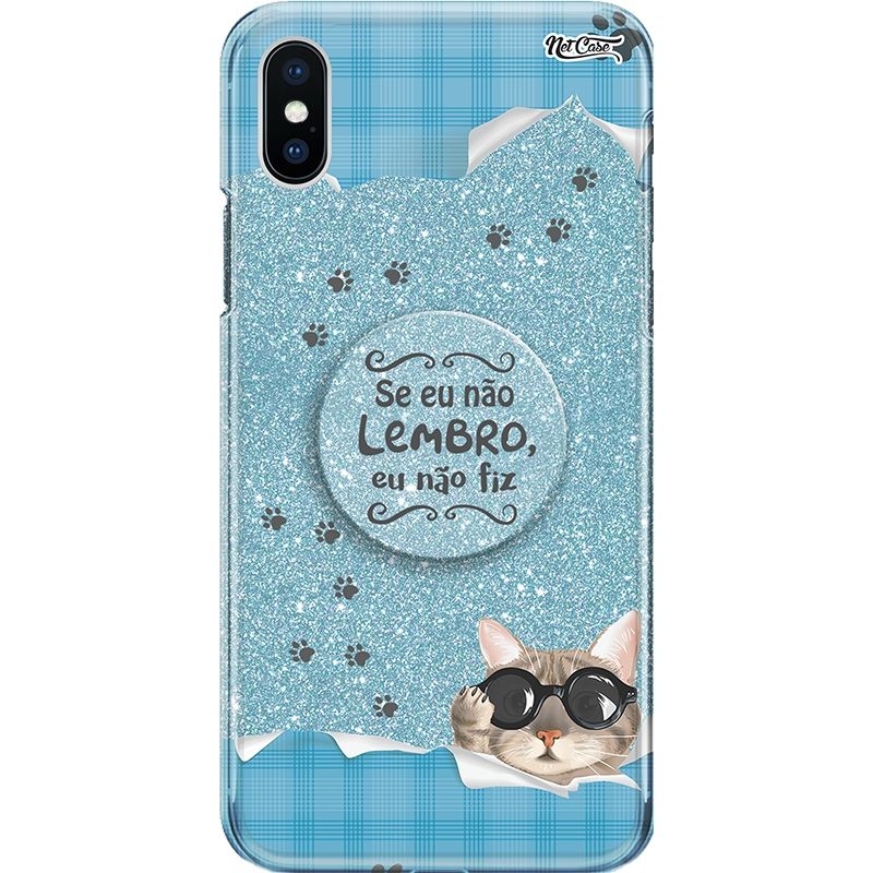 Capa Netcase Glitter + Pop 3in1 Azul - Se Eu Não Lembro, Eu Não Fiz