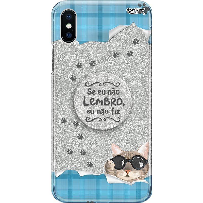 Capa Netcase Glitter + Pop 3in1 Prata - Se Eu Não Lembro, Eu Não Fiz