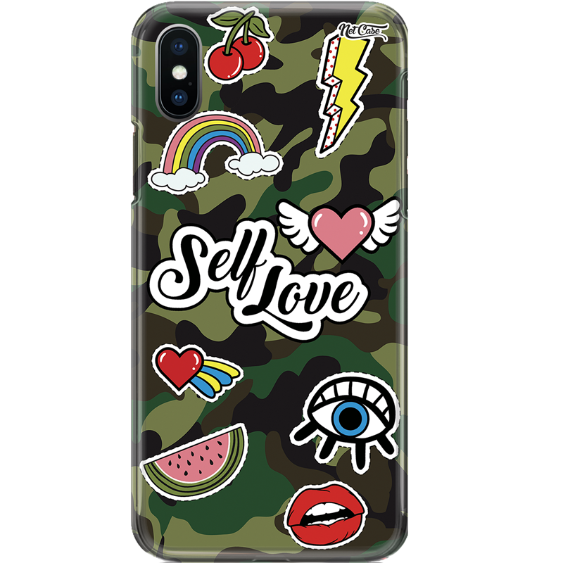 Capa Silicone NetCase Chapada Camuflada Stickers Self Love