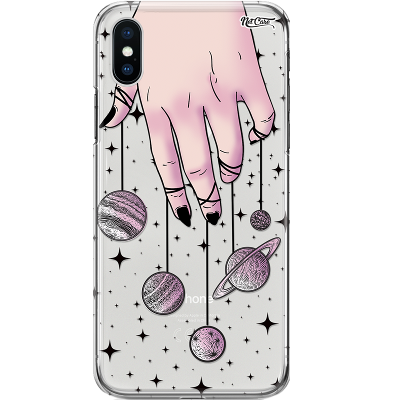 Capa Silicone NetCase Transparente Planets in the Fingers