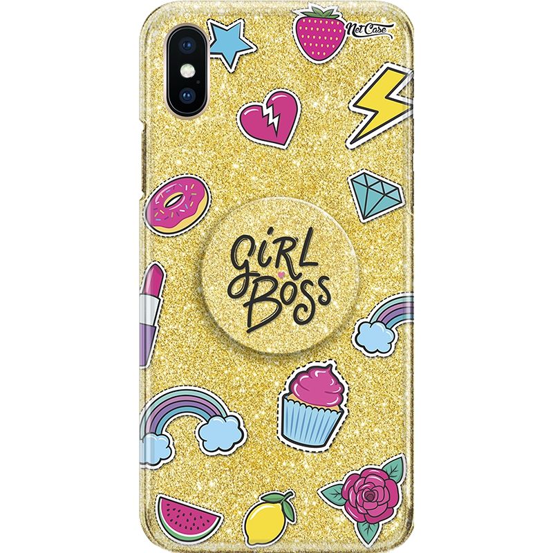 Capa Netcase Glitter + Pop 3in1 Dourado - Color Patches