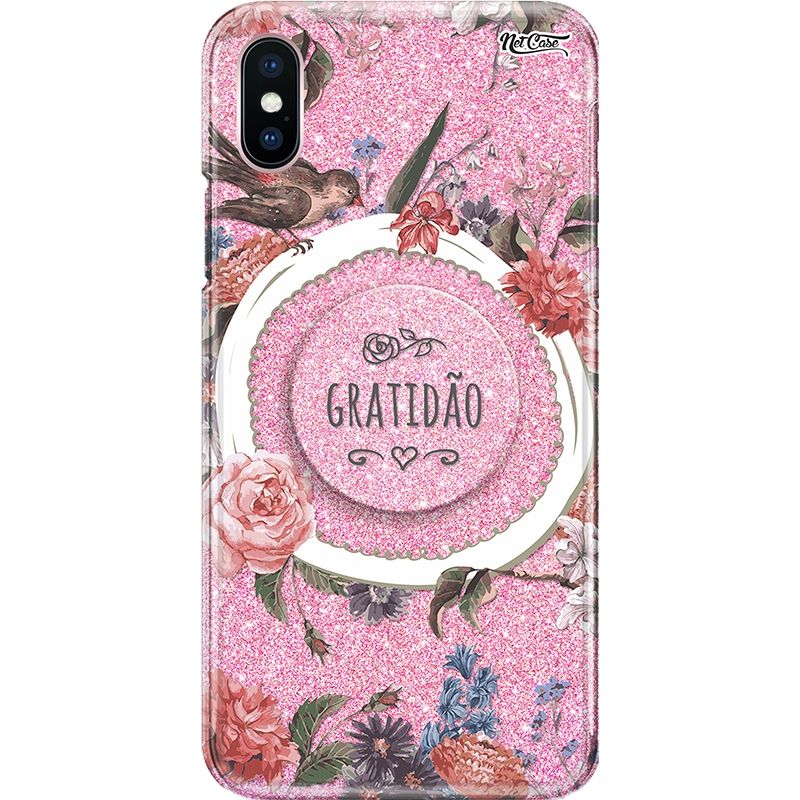 Capa Netcase Glitter + Pop 3in1 Rosa - Canários Gratidão