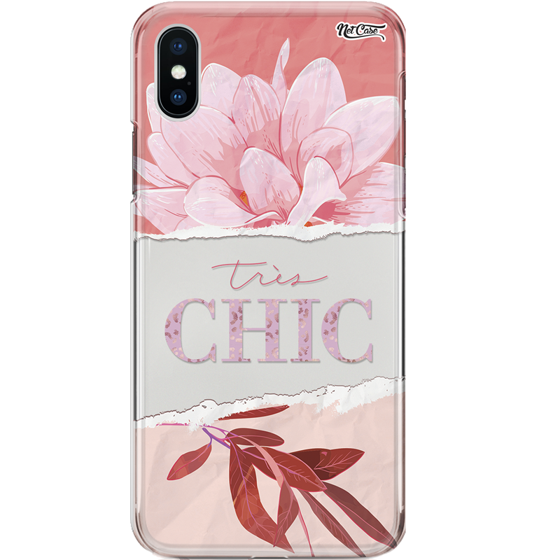 Capa Silicone NetCase Transparente Flores Très Chic