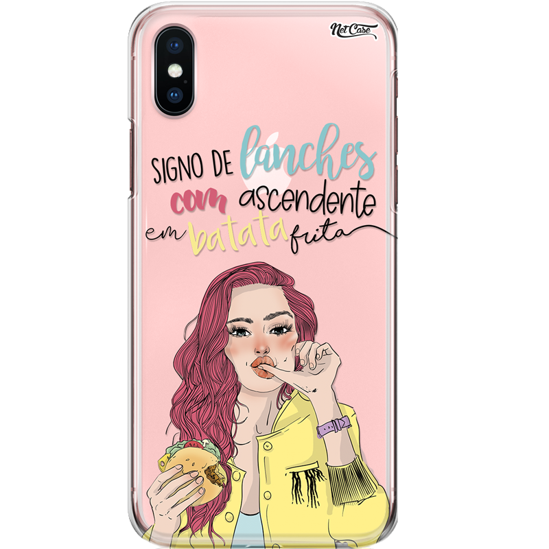 Capa Silicone NetCase Transparente Signo de Lanches...