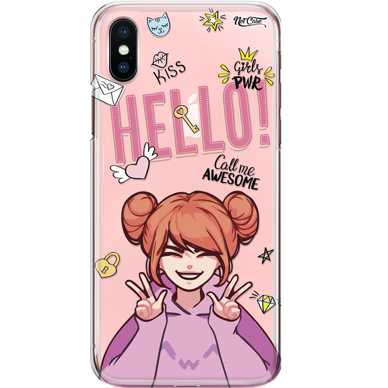 Capa Silicone NetCase Transparente Hello! Call Me Awesome