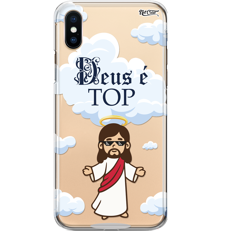Capa Silicone NetCase Transparente Deus é Top