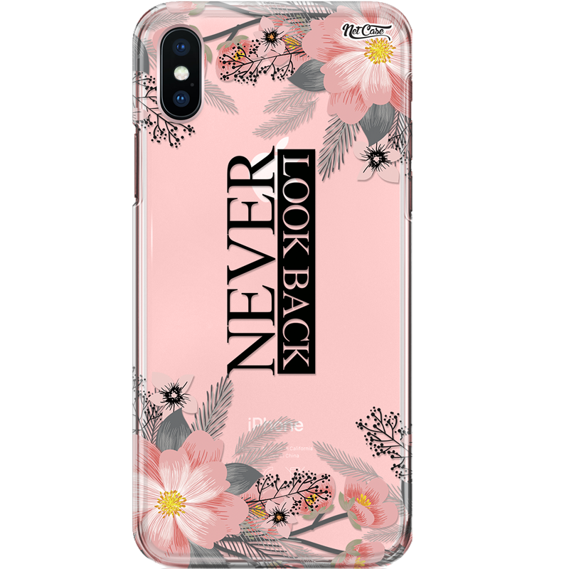 Capa Silicone NetCase Transparente Floral Never Look Back