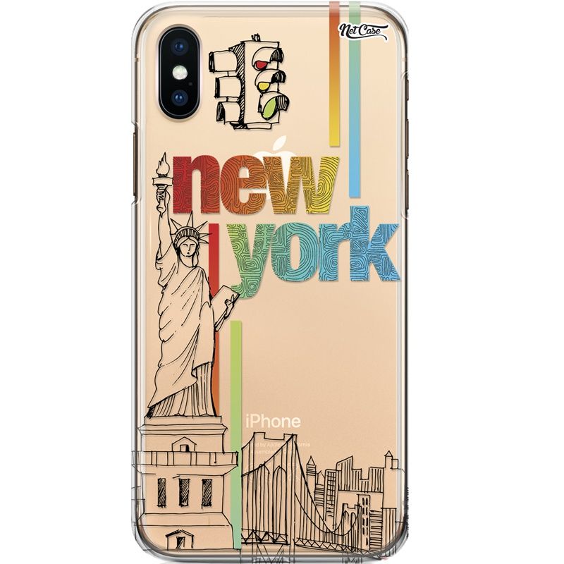 Capa Silicone NetCase Transparente New York Colors