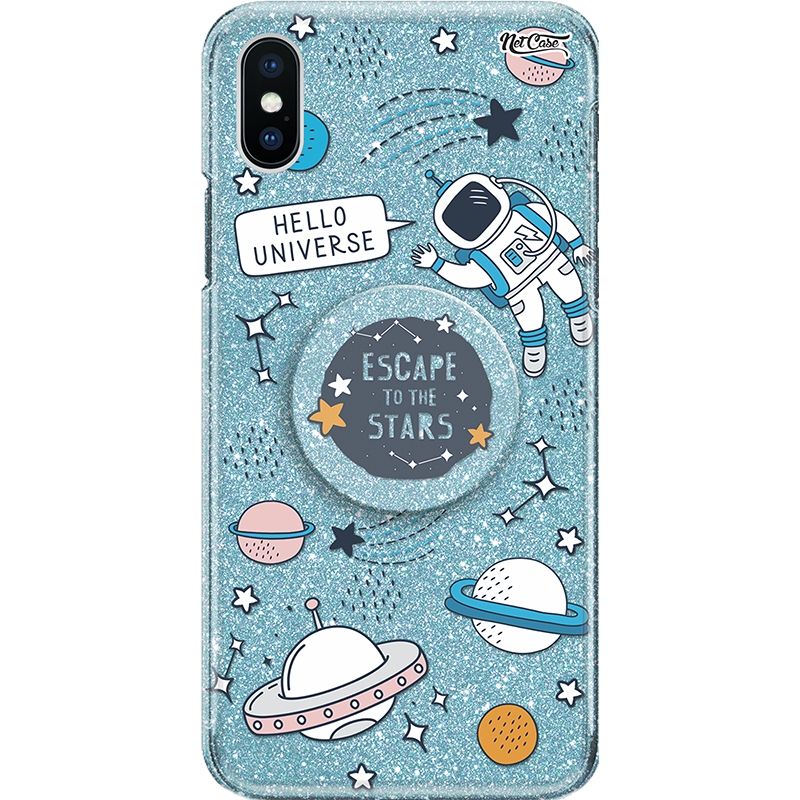 Capa Netcase Glitter + Pop 3in1 Azul - Hello Universe
