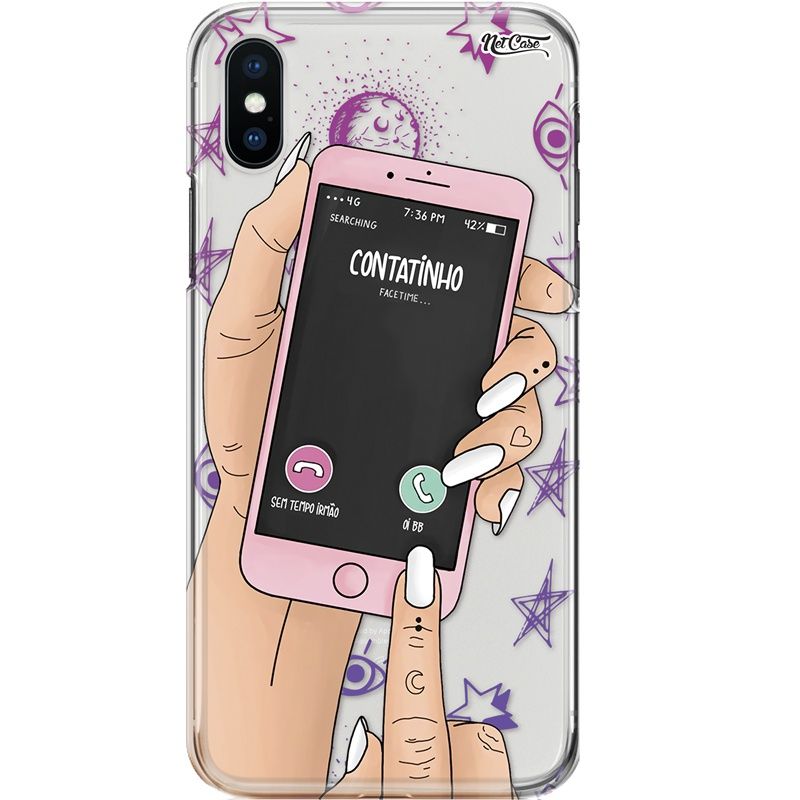 Capa Silicone NetCase Transparente Contatinho Facetime...