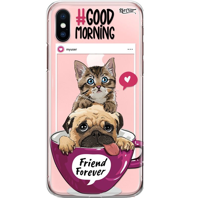 Capa Silicone NetCase Transparente #Good Morning Friend Forever