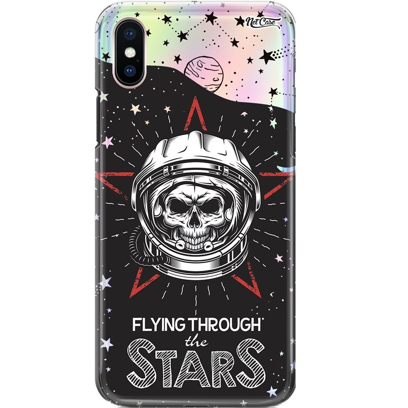 Capa Silicone NetCase Holográfica Skull: Flying Through the Stars