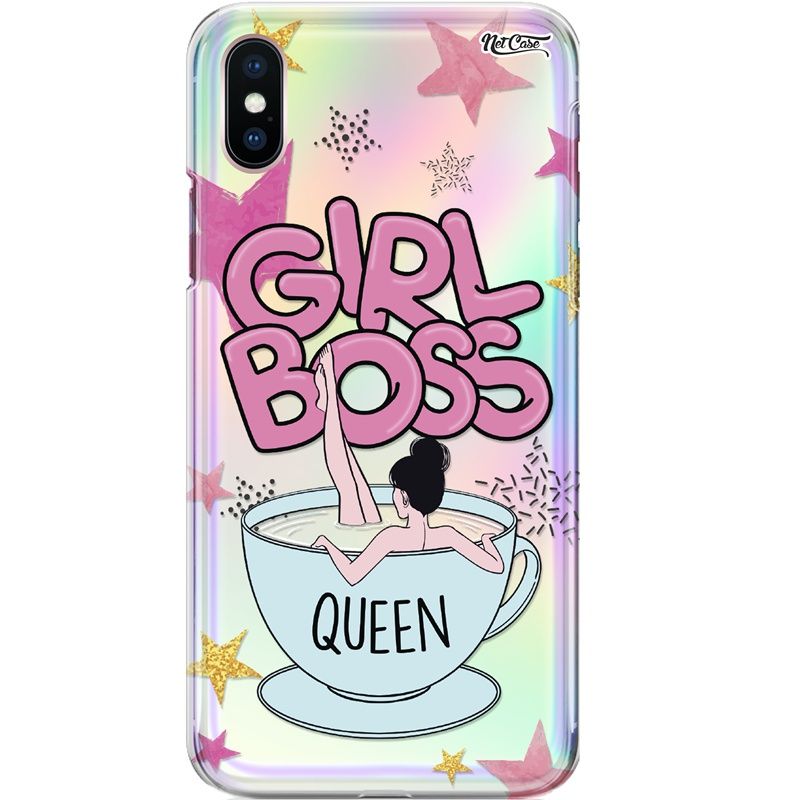 Capa Silicone NetCase Holográfica Girl Boss: Queen