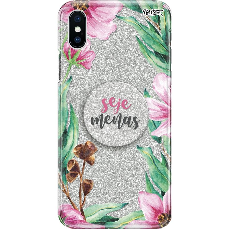 Capa Netcase Glitter + Pop 3in1 Prata - Seje Menas