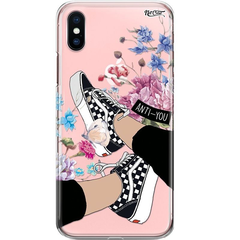 Capa Silicone NetCase Transparente Vans Quadriculada Floral: Anti-You