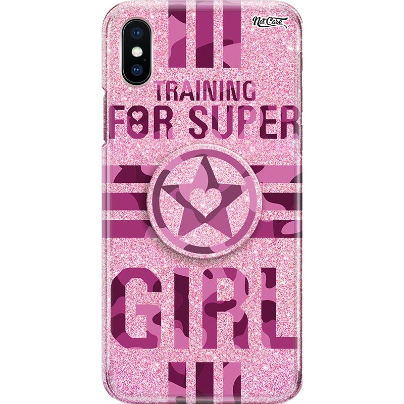 Capa Netcase Glitter + Pop 3in1 Rosa - Training For Super Girl