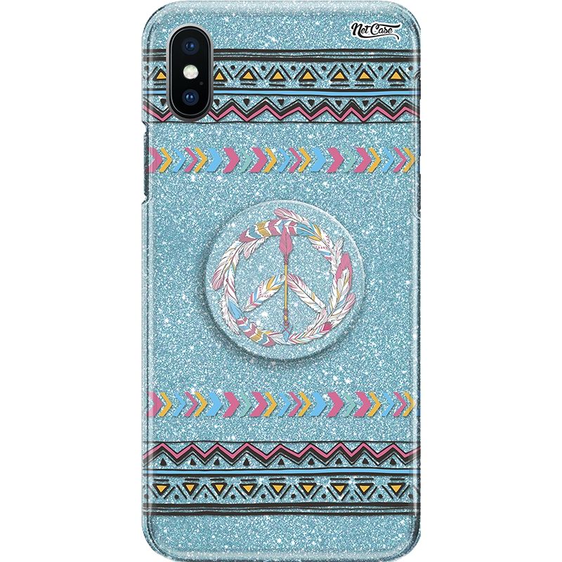 Capa Netcase Glitter + Pop 3in1 Azul - Étnica Flecha