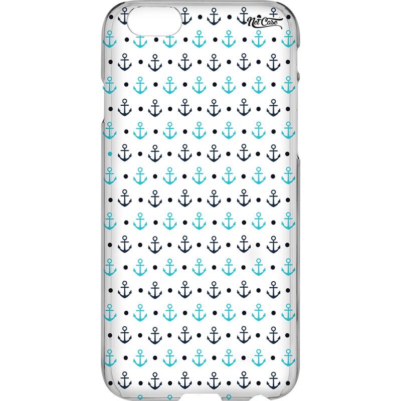 Capa Silicone NetCase Vazada Âncoras Degradê Azul