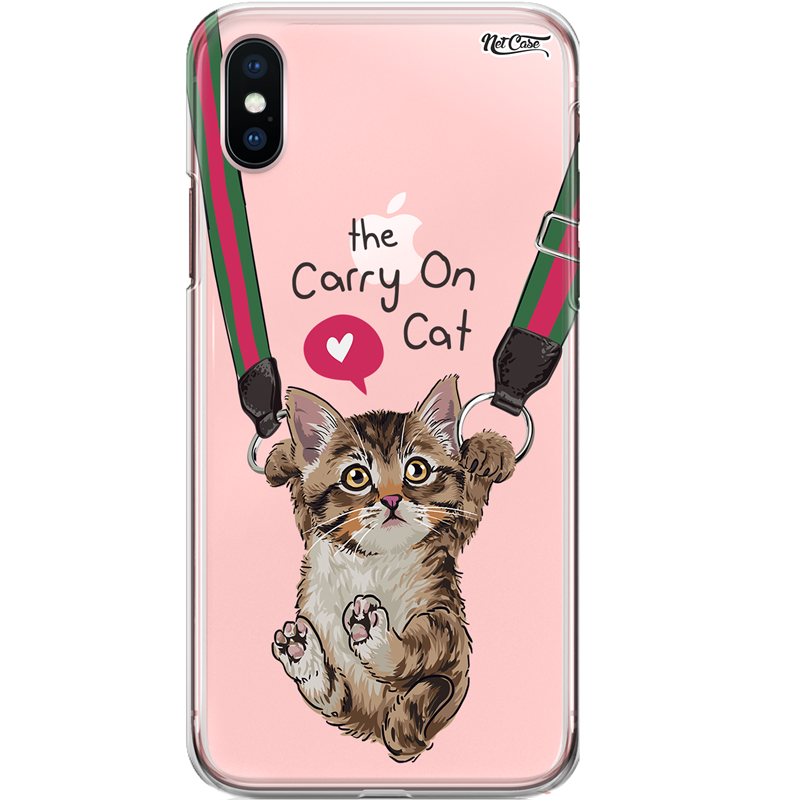 Capa Silicone NetCase Transparente The Carry On Cat