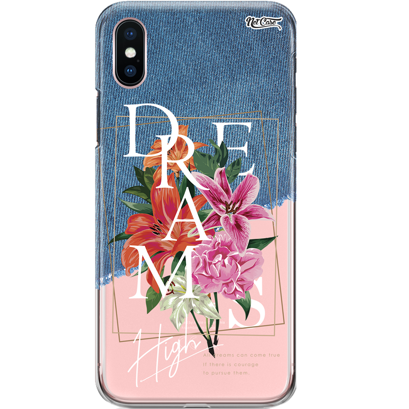 Capa Silicone NetCase Transparente Floral Jeans: Dreams High