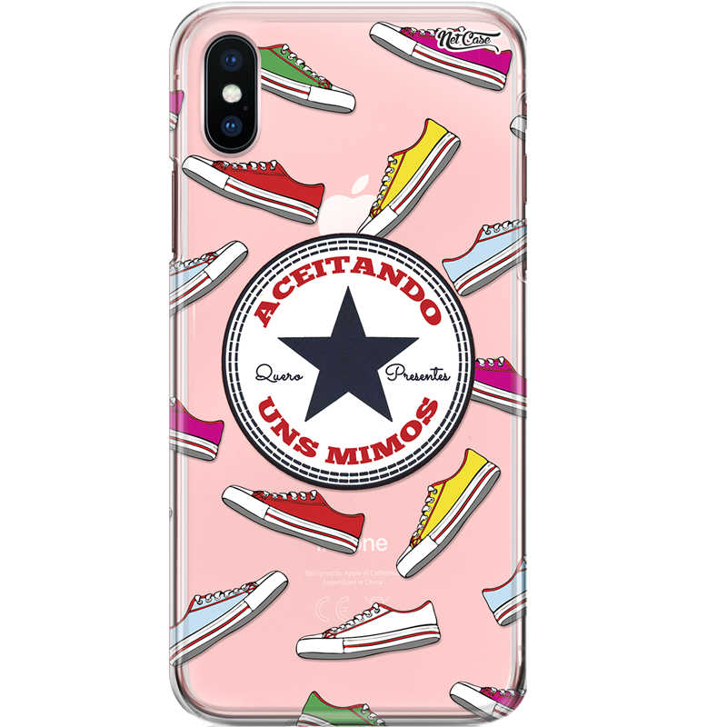 Capa Silicone NetCase Transparente Aceitando Uns Mimos: Quero Presente