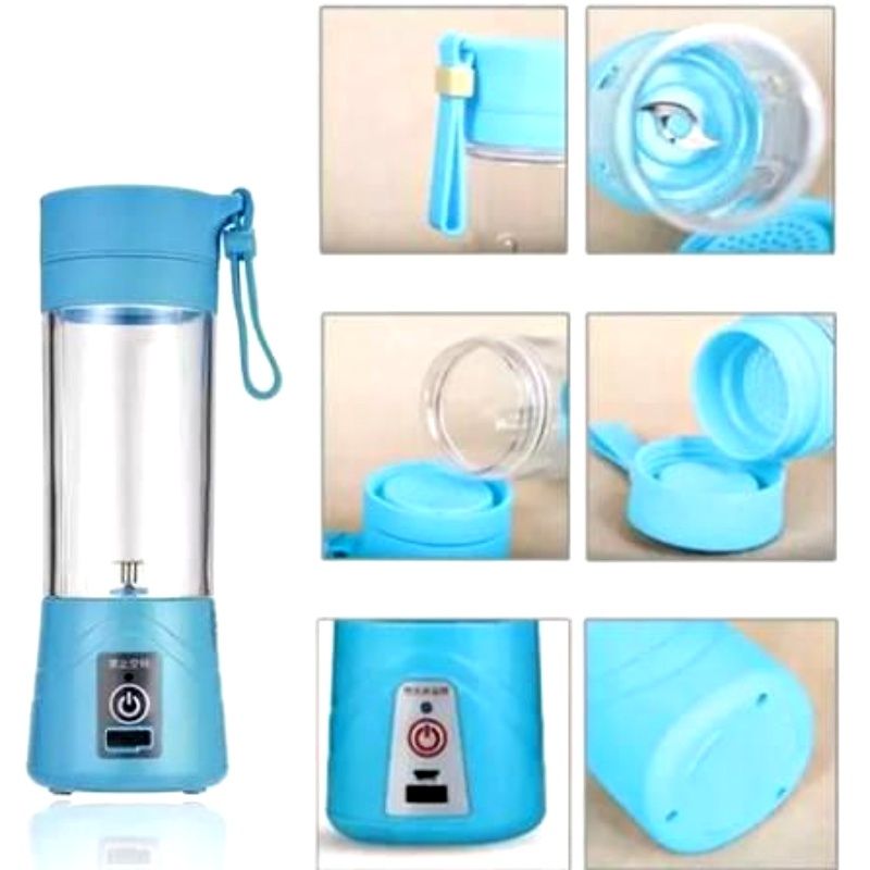 Mini Liquidificador Portátil 380ml - 2000mAh - Azul