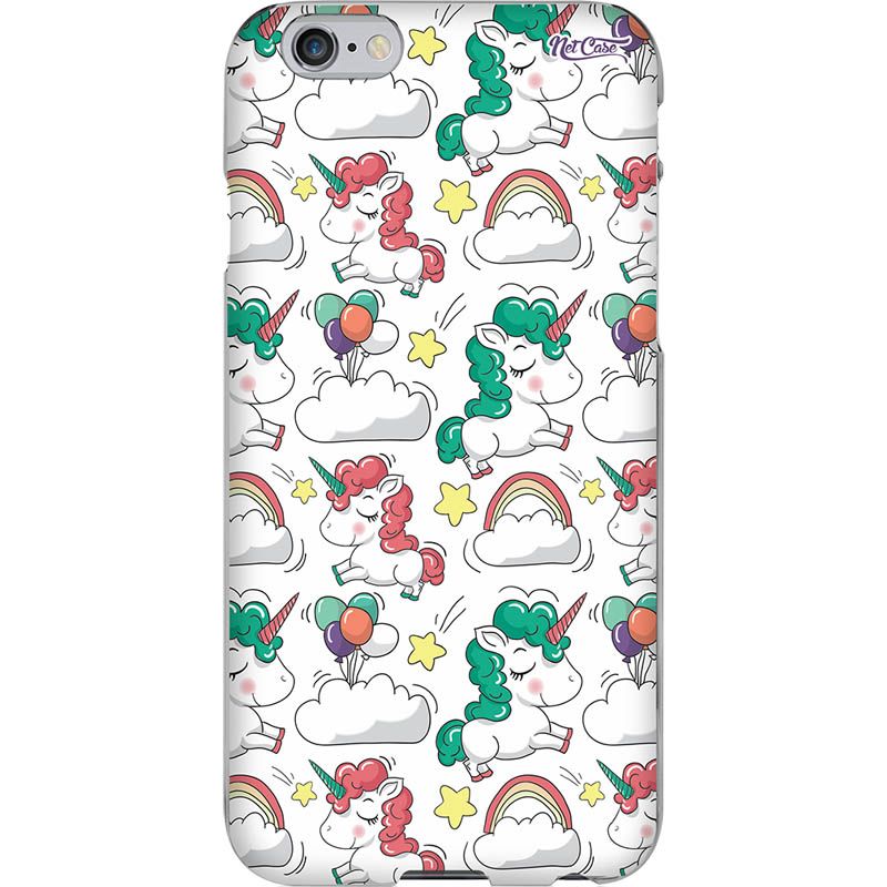 Capa Silicone NetCase Vazada Unicórnios Rosa e Verde