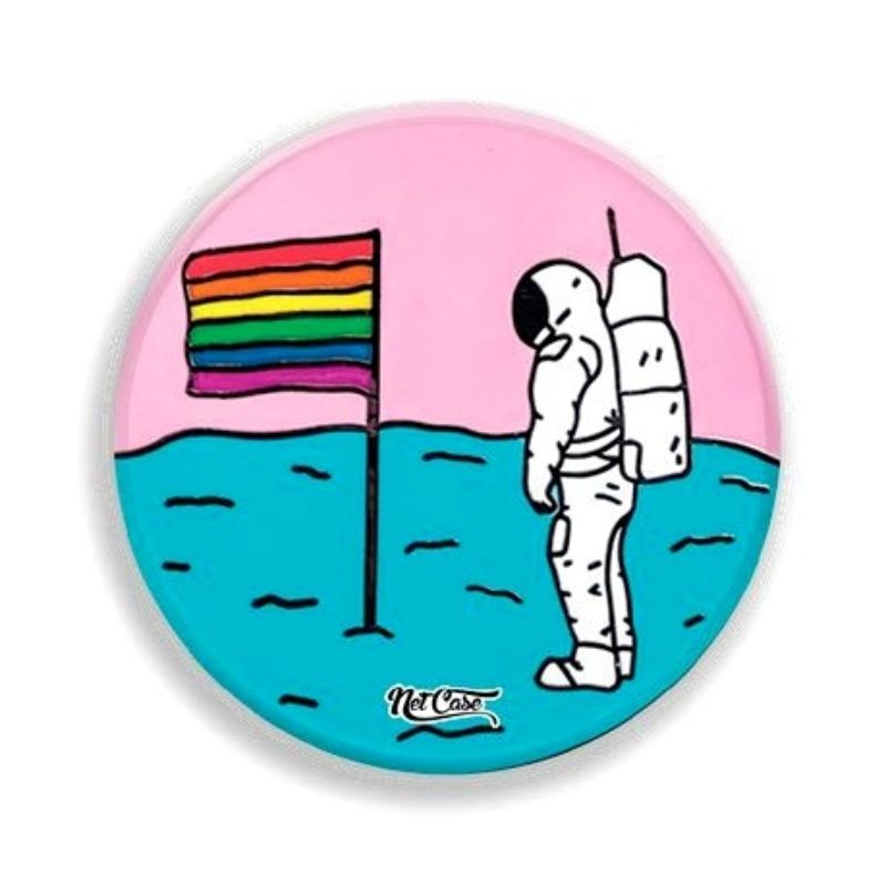 Suporte Pop Socket Netcase - Astronaut Flag Rainbow