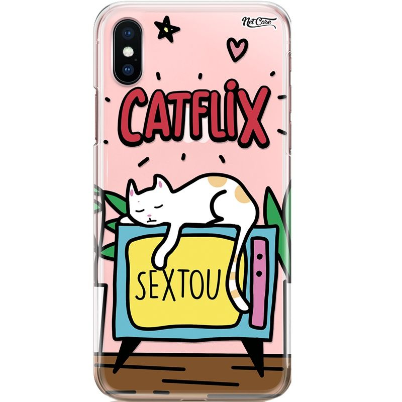 Capa Silicone NetCase Transparente Catflix: Sextou