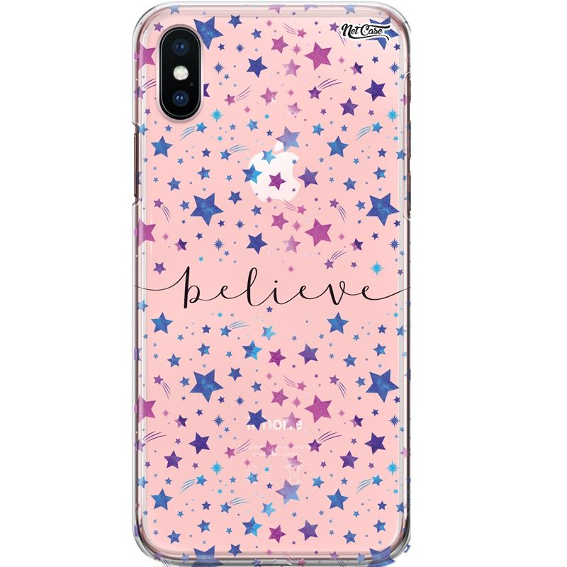 Capa Silicone NetCase Transparente Estrelas Believe