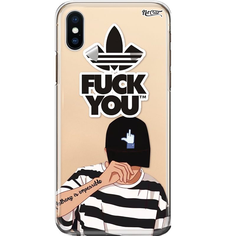 Capa Silicone NetCase Transparente F*CK You: Nothing is Impossible