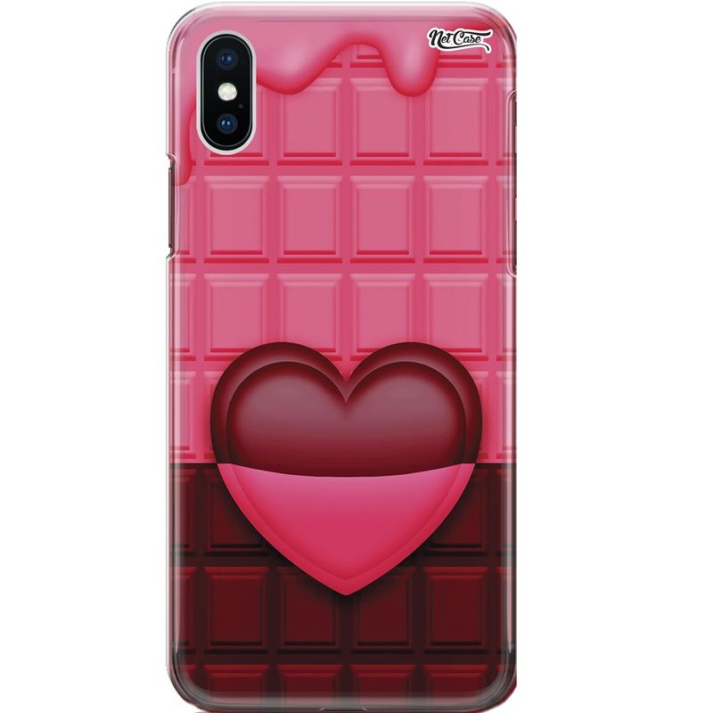 Capa Silicone NetCase Chapada Barra Meio a Meio: Morango c/ Chocolate